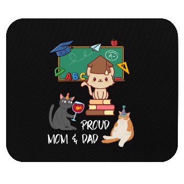 Discover Cat School Student, Proud Mom & Dad Mouse Pads
