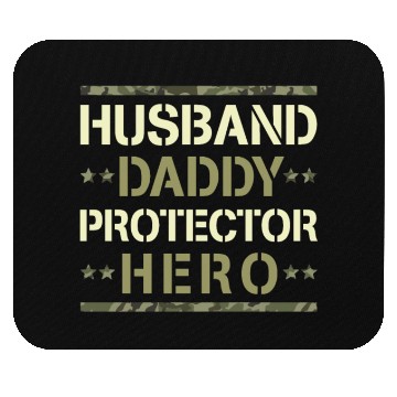 Discover Husband Daddy Protector Hero US Army Veteran Mouse Pads