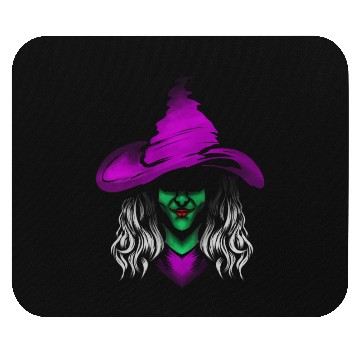 Discover Evil Witch With Green Skin And Purple Hat For Mouse Pads