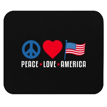 Discover Peace Love America US Flag Independence Mouse Pads