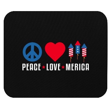 Discover Peace Love Merica US Flag Independence Mouse Pads