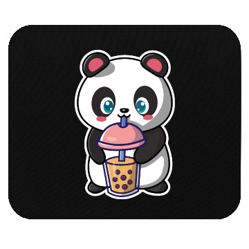 Discover Panda Bear Boba Milk Tea Funny Bubble Tea Lovers Mouse Pads