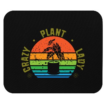 Discover Retro Plant Lovers Botanical Crazy Plant Lady Mouse Pads