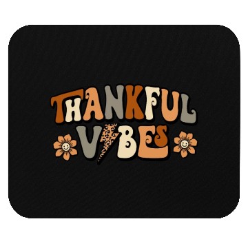 Discover Retro Thankful Vibes Leopard Print Mouse Pads