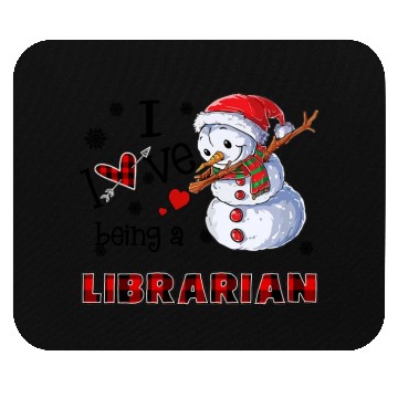 Discover I Love Being A Librarian Snowman Dab Christmas Mouse Pads