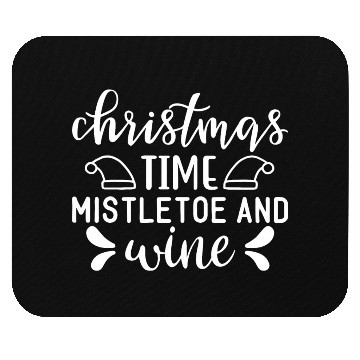 Discover Christmas Design Christmas Time mistletoe and wine Mouse Pads