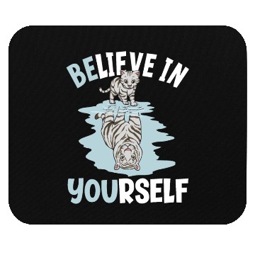 Discover Believe In Yourself White Tiger Mirror Reflection Mouse Pads