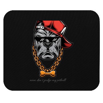 Discover neon don’t judge my pitbull Mouse Pads