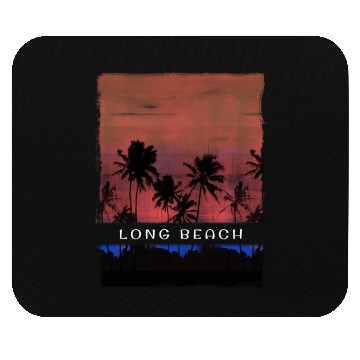 Discover Long Beach California Vacation Souvenir Palm Tree Mouse Pads