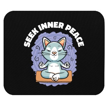 Discover Serenity Cat Yoga Cat Owner Meditation Yoga Fan Mouse Pads