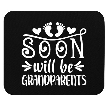 Discover You Will Soon Become Grandparents. Grandma Grandpa Mouse Pads