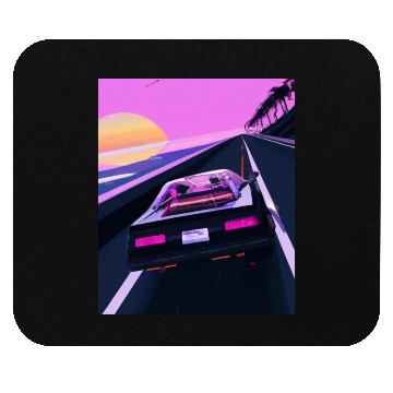 Discover Vaporwave Aesthetic Sports Car Driving Into A Mouse Pads