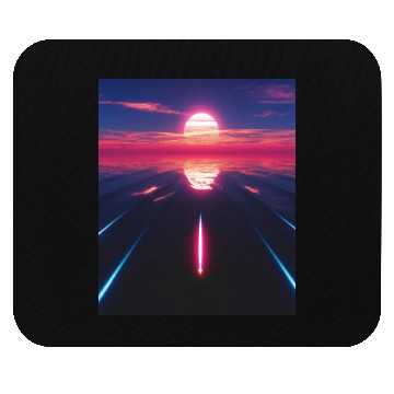 Discover Vaporwave Aesthetic Sunset Above Reflecting Sea Mouse Pads