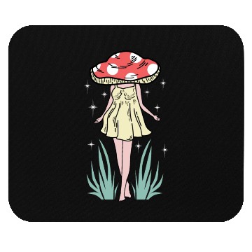 Discover Lady Mushroom Fashionista Gift Mouse Pads