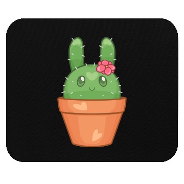 Discover Bunny Rabbit Cactus Plant | Cute Bunny Succulent Mouse Pads