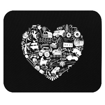 Discover Farming Farmer Heart Tractor Mouse Pads