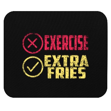 Discover Exercise Extra Fries Chips Workout Gym Mouse Pads