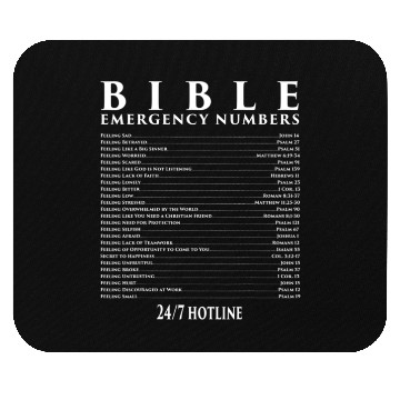 Discover Bible Emergency Hotline Numbers - Cool Christian Mouse Pads