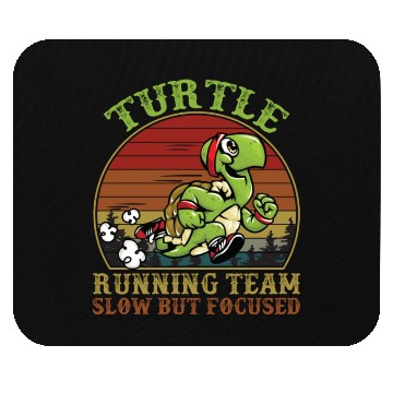 Discover Turtle Running Team Slow But Focused Funny Vintage Mouse Pads