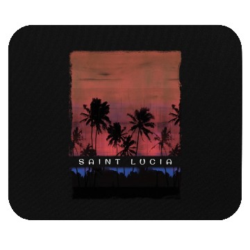 Discover St Lucia Caribbean Vacation Souvenir Palm Tree Mouse Pads