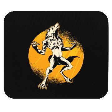 Discover Halloween Monster Line Art Werewolf Horror Mouse Pads