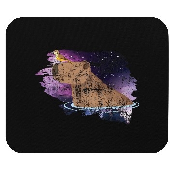 Discover Distressed Capybara And Bird Nature Animal Rodent Mouse Pads