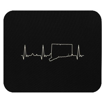 Discover Connecticut State USA. Heart. Love. EKG. Pulse. Mouse Pads