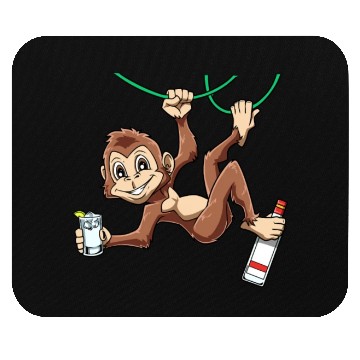 Discover Funny Monkey drinking Grain Chimpanzee Mouse Pads