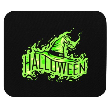 Discover Green Witch Hat Costume For Halloween Mouse Pads