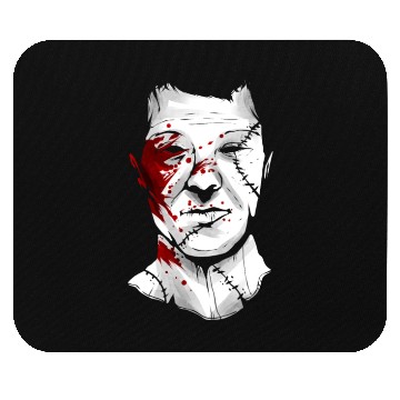 Discover Scary Blood Splatter Leather Face Mask Halloween Mouse Pads