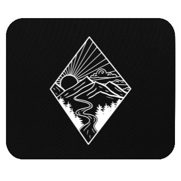 Discover Sunrise Diamond mountain and river Mouse Pads