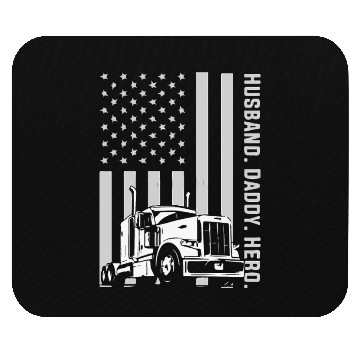 Discover Patriotic Trucker Dad Truck Driver Mouse Pads
