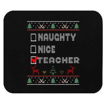 Discover Naughty Nice Teacher, Matching Christmas Group Mouse Pads