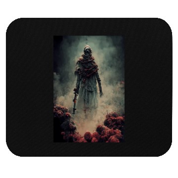 Discover Zombie soldier with smoking skulls Mouse Pads