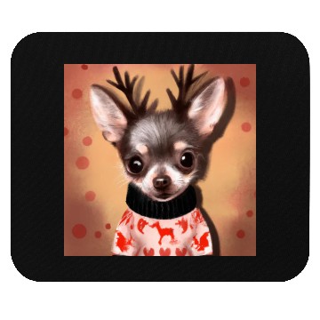 Discover Sweet happy, dog Chihuahua in a Christmas sweater Mouse Pads