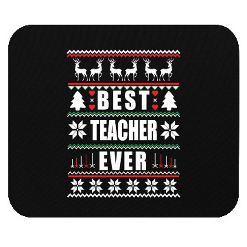 Discover Funny Ugly Christmas Best Teacher Ever Mouse Pads