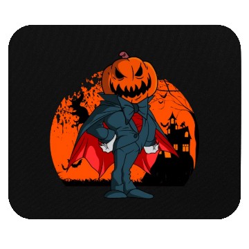 Discover Vampire Pumpkin Head Jack O' Lantern Halloween Mouse Pads