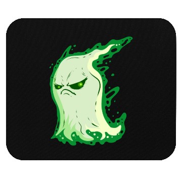 Discover Grumpy Green Spirit Ghost On Halloween Mouse Pads