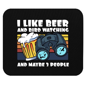 Discover Birdwatching I Like Beer Binoculars Ornithologist Mouse Pads