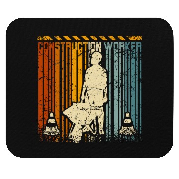 Discover Retro vintage construction worker Mouse Pads