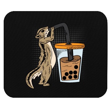 Discover Squirrel Bubble Tea Drinker Gift Mouse Pads