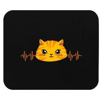 Discover Cat Lover Kitten Pet Tabby Cat Heartbeat Mouse Pads