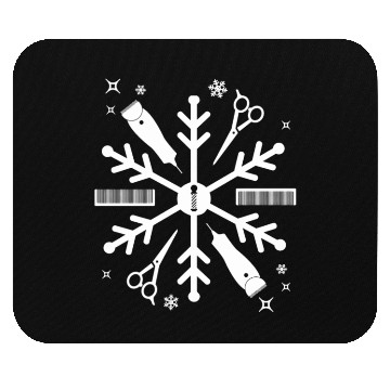 Discover Funny Barber Christmas Snowflake Hair Stylist Mouse Pads