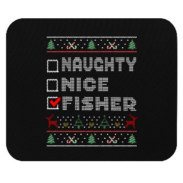 Discover Naughty Nice Fisher, Matching Christmas Group Mouse Pads
