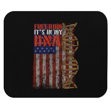 Discover Freedom It's In My DNA American Flag With Bullets Mouse Pads