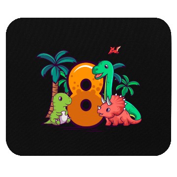 Discover 8th Birthday Trex Triceratops Dinosaur 8 Year Mouse Pads
