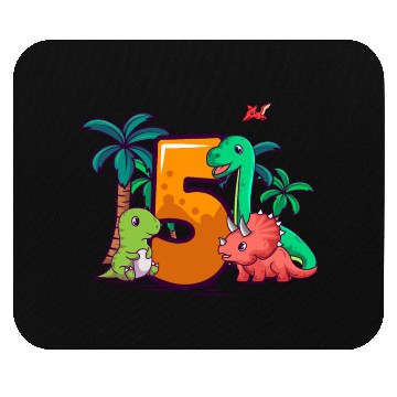 Discover 5th Birthday Trex Triceratops Dinosaur 5 Year Mouse Pads
