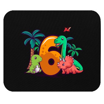 Discover 6th Birthday Trex Triceratops Dinosaur 6 Year Mouse Pads