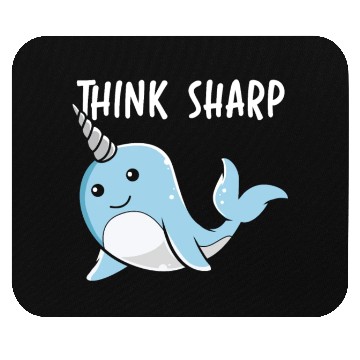 Discover Think Sharp Narwhal Unicorn Of The Sea Animal Mouse Pads