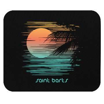 Discover Artistic Saint Barts Palm Tree Vacation Souvenir Mouse Pads